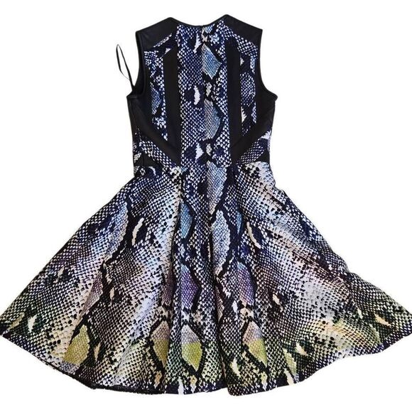 Diane von Furstenberg Womens Snakeskin Print Fit & Flare Dress Multicolor Size 6 - Picture 4 of 12